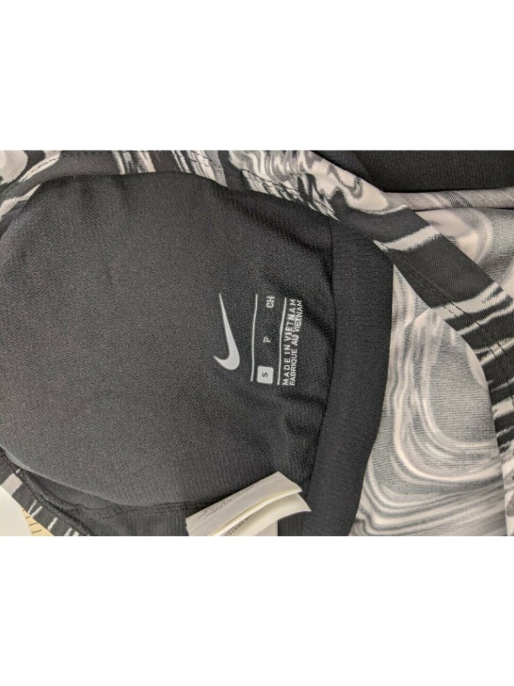 Nike Womens Sz Small Swimsuit Black & Gray Marble Racerback Tankini Top Nwt - Picture 6 of 9